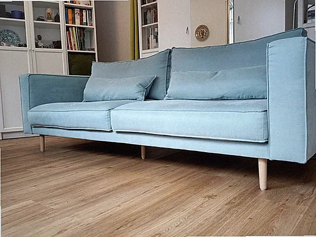 Sofa 3 Sitzer Lacona, Farbe Hellblau/Türkis, Webstoff, Marke Norrwood