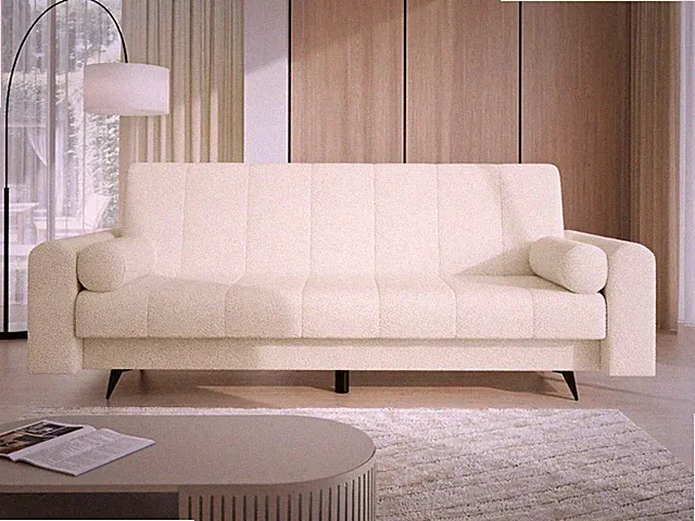 Sofa Aniksiw mit Bettkasten und Schlaffunktion Freistehendes Sofa mit Kissen