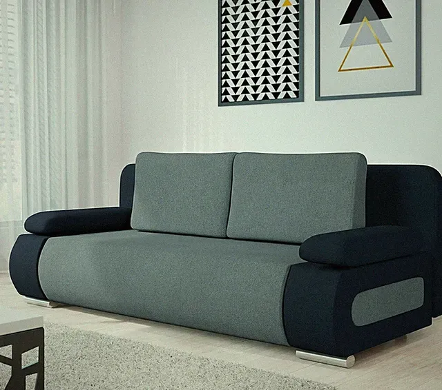 Sofa Emma Couch Polstersofa Schlaffunktion Bettkasten Webstoff Stilvoll Neu