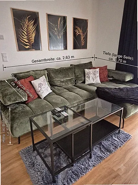 Sofa Grün mit Relax-/Bettfunktion elektrisch