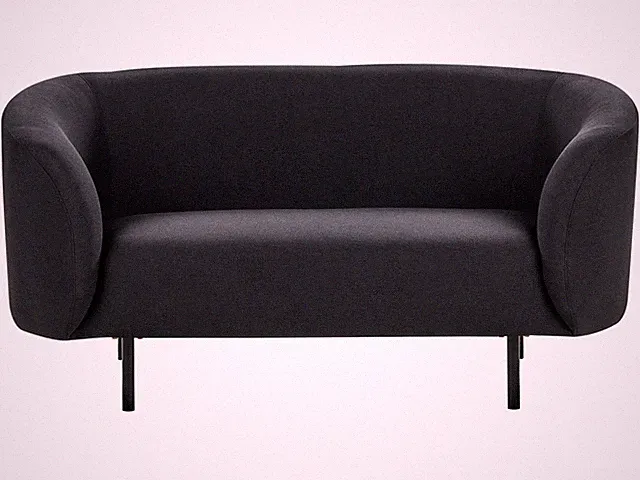 Sofa im Art-Déco-Stil mit Armlehnen Metallgestell Stoff schwarz Loen
