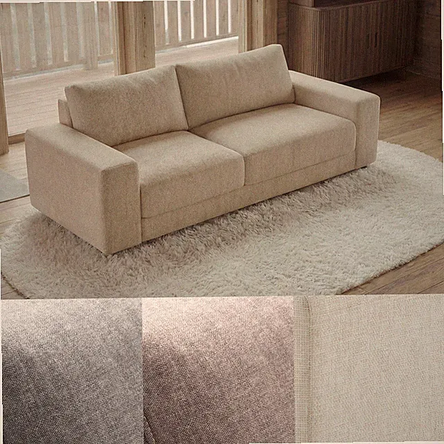 Sofa LOFT - 210cm - FARB- & MATERIALWAHL - 3-Sitzer Couch Taschenfederkern