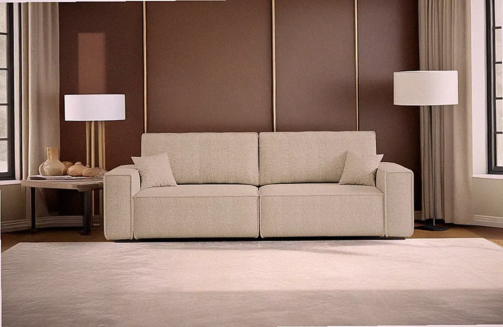 Sofa mit Schlaffunktion BEST Stoff Quelle Beige