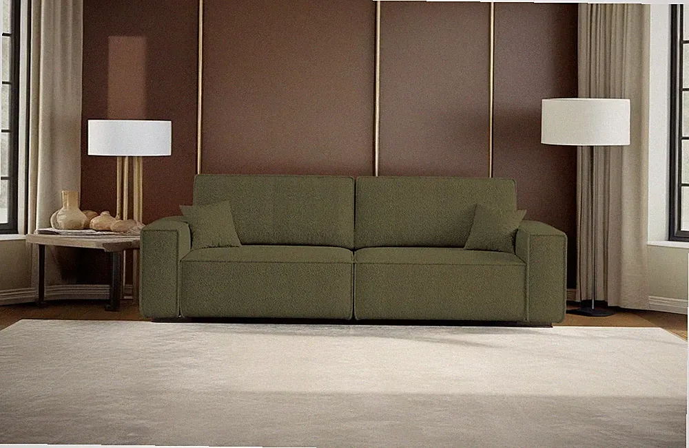 Sofa mit Schlaffunktion BEST Stoff Quelle Olive
