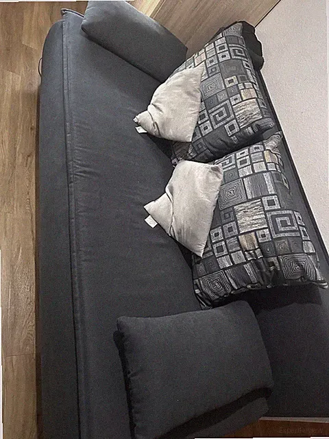 Sofa mit Schlaffunktion, Stoff, Grau