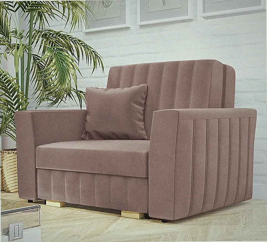 Sofa Vemdalen Glam I Ausklappbar Sessel Schlaffunktion und Bettkasten Modern
