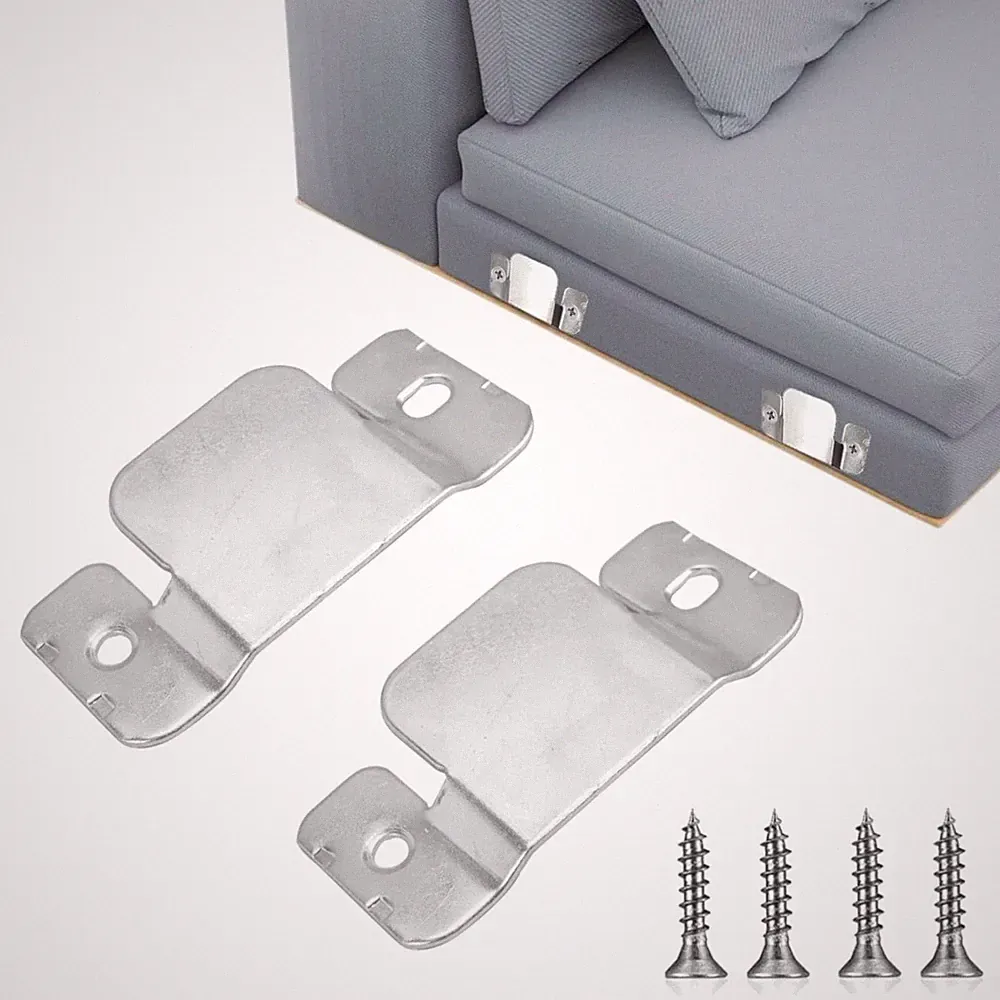Sofa Verbinder Set 2-teilig Edelstahl Silber Schrauben Möbel Verbindung Couch