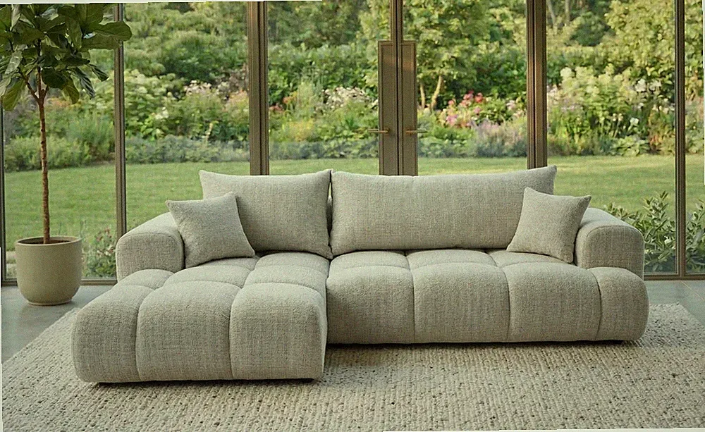 Sofa Vitton II mit Schlaffunktion L-Form mit Bettkasten