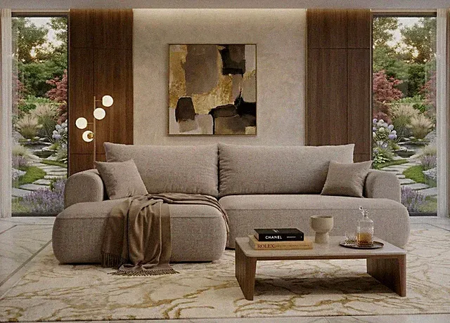 Sofa Vitton mit Schlaffunktion L-Form mit Bettkasten