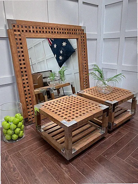 Sofa Werkstatt Knöchel Gelenk Beistelltisch Outdoor Indoor Alt Teak Stahl 1395£