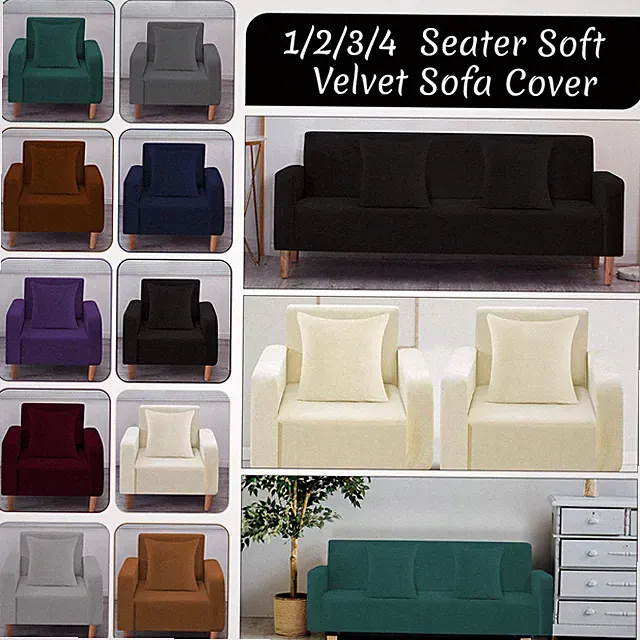 Sofabezüge 1/2/3/4 Sitzer Elastisch Stretch Schonbezug Schoner mit Kissenbezug