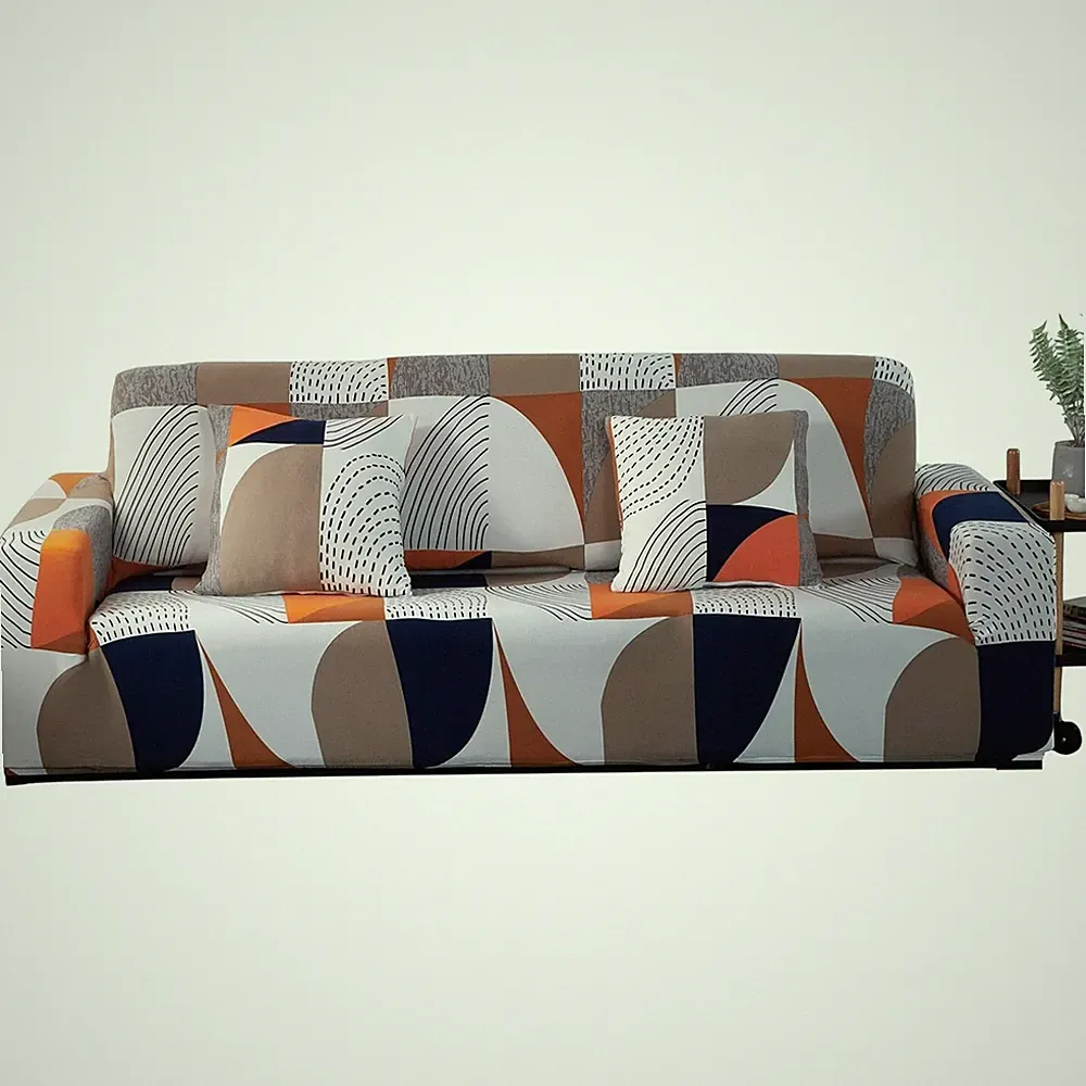 Sofabezüge Sofa Schutzbezug Elastisch 2 Sitzer Bunt Geometrisch Couchbezug