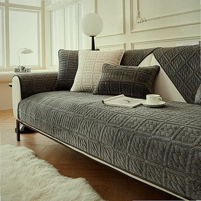 Sofabezug L-Form 70x180cm Milchsamt rutschfest Couch Überzug