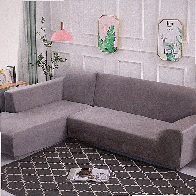 Sofabezug L Form Couch überzug 2er Set Stretch Sofahusse Ecksofa überwurf