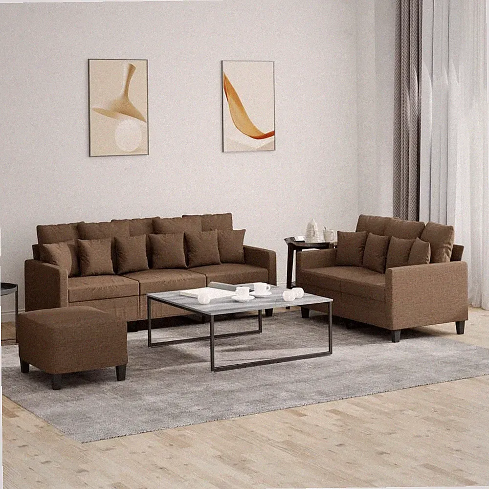 Sofagarnitur mit Kissen Wohnzimmer Stoff Sofa Couch Set Relaxsofa Polstersofa