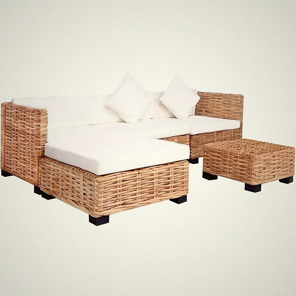 Sofagarnitur Natur Rattan Sofa-Set Couch Lounge Möbel mehrere Auswahl vidaXL