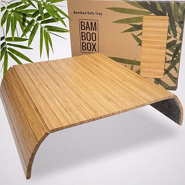 Sofatablett aus Bambus Couch Tablett flexibel Sofatablett Armlehne Sofa Ta...