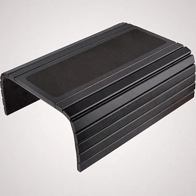 Sofatablett Holz, Couch Ablage, Armlehne, Rutschfest, 34x41,5cm, schwarz