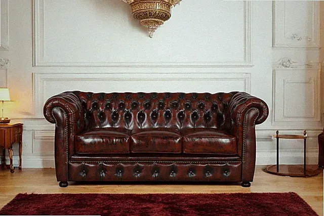 SOFORT LIEFERBAR XL Sofa Chesterfield 3-Sitzer Couch Avon Ledersofa UVP*3990
