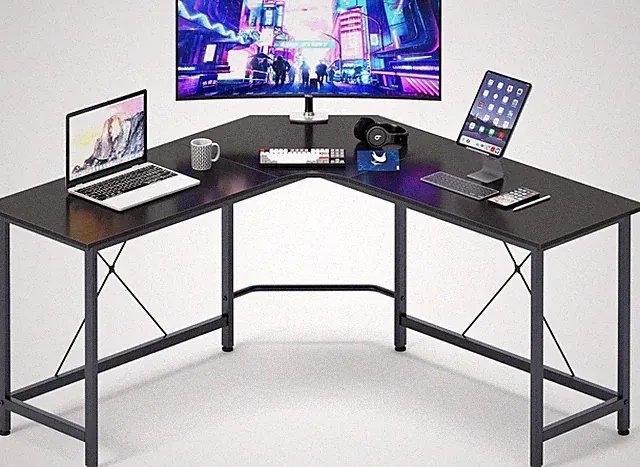 sogesfurniture L-Schreibtisch Eckschreibtisch 160 cm Gaming/Büro Tisch/ X-Rahmen