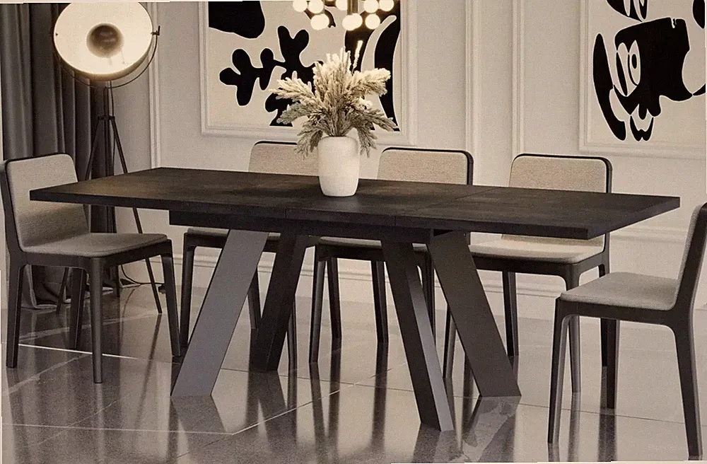 SONDERANGEBOT Esstisch COMO 130-210 cm Beton Dunkel ausziehbar Esszimmertisch