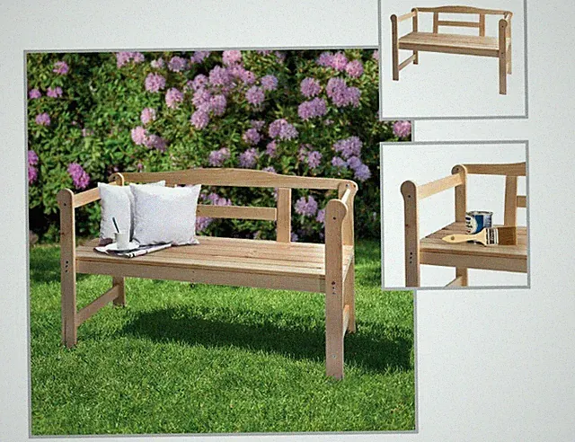 SONDERPREIS Friesenbank Gartenbank Massivholz 2 Sitzer Parkbank Norderney FSC