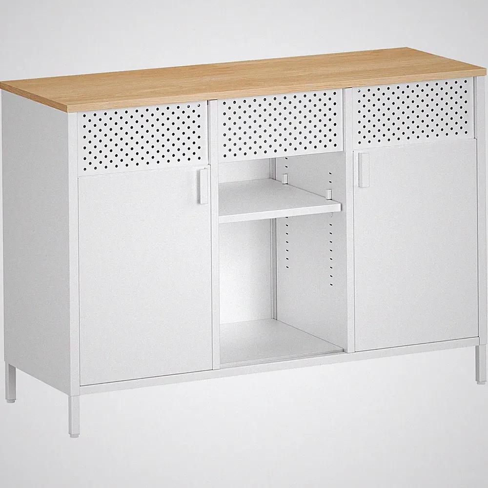 SONGMICS Aufbewahrungsschrank, Metallschrank, Schrank mit Doppeltür, Sideboard