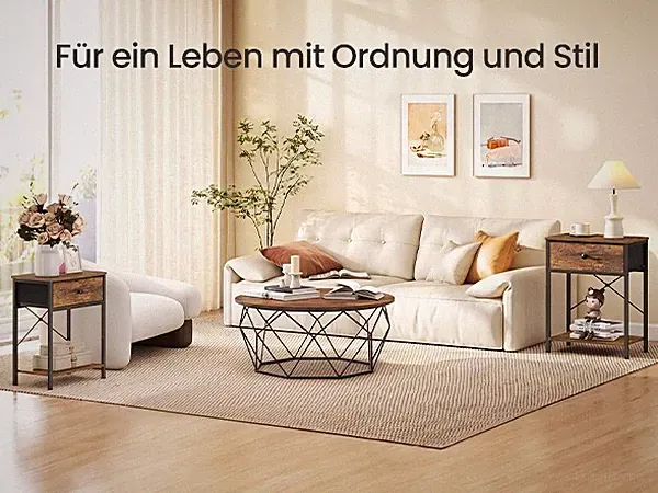 SONGMICS Bestelltisch mit Schublade, Nachtschrank mit Ablage