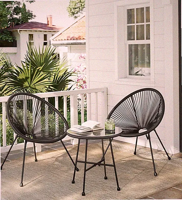 SONGMICS Gartenlounge-Set ,1 Tisch und 2 Stühle