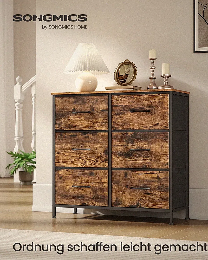 SONGMICS Kommode, Schrank, Aufbewahrungsschrank, für Schlafzimmer, Flur