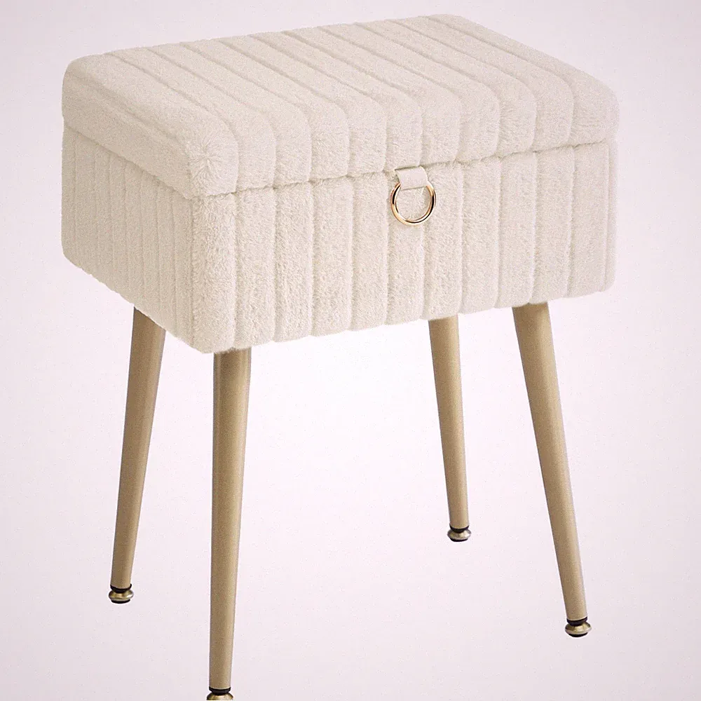 SONGMICS Schminktisch-Stuhl, Hocker mit Stauraum, Schminkhocker