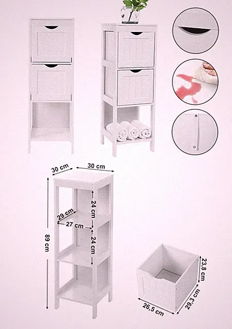 SONGMICS Schrank Aufbewahrungsschrank Hängeschrank Regale Bad Neu
