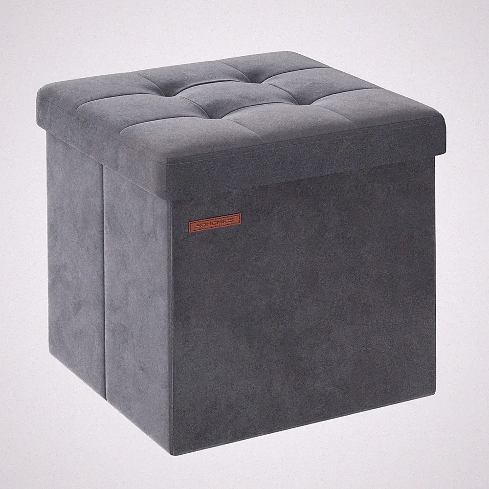 SONGMICS Sitzbank mit Stauraum, klappbare Sitztruhe, Aufbewahrungsbox mit Deckel