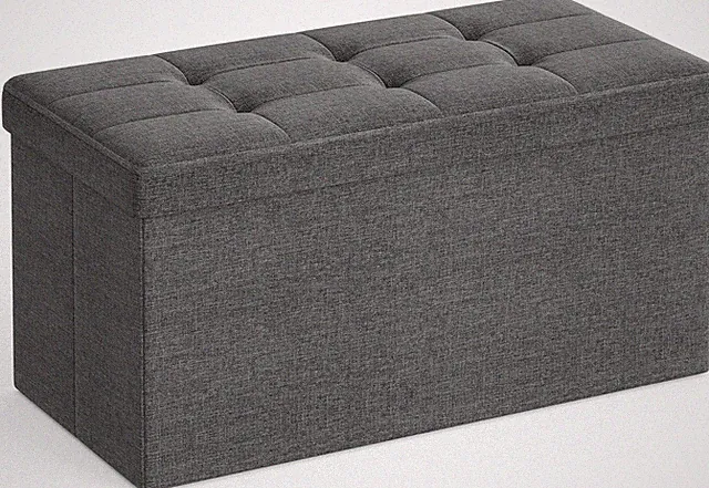 SONGMICS Sitzhocker mit Stauraum klappbare Sitzbank 38 x 76 x 38 cm Fußbank
