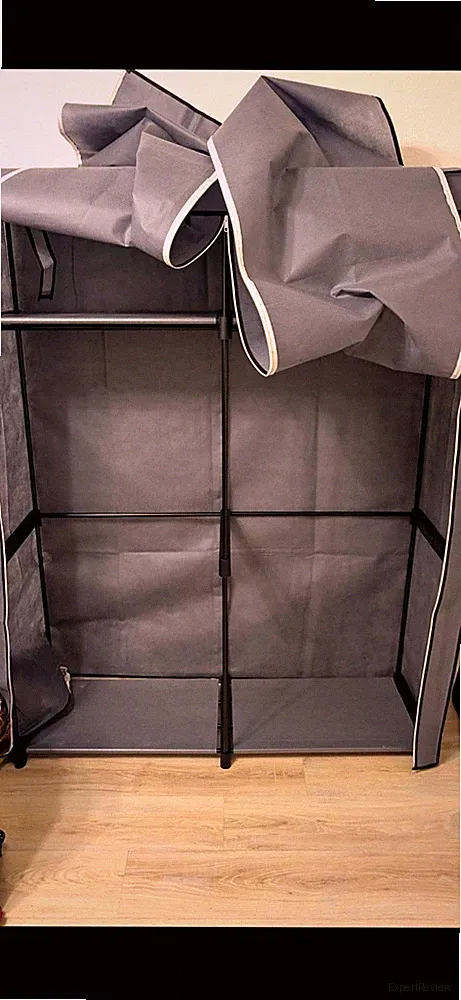 SONGMICS Stoffschrank Stoff/Metall grau mit Reißverschluss RYG02GY 140x43x174