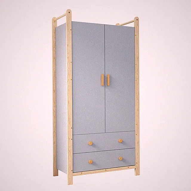 SONNENH Kleiderschrank Blau 90 x 45 x 180 cm Holz 2 Schubladen Schlafzimmer
