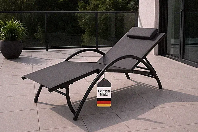Sonnenliege Gartenliege Liegestuhl Aluminium wetterfest Relaxstuhl Karin grau