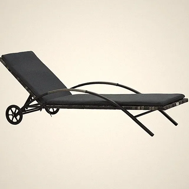 Sonnenliege Poly Rattan Gartenliege Relaxliege Liegestuhl Braun/Schwarz vidaXL