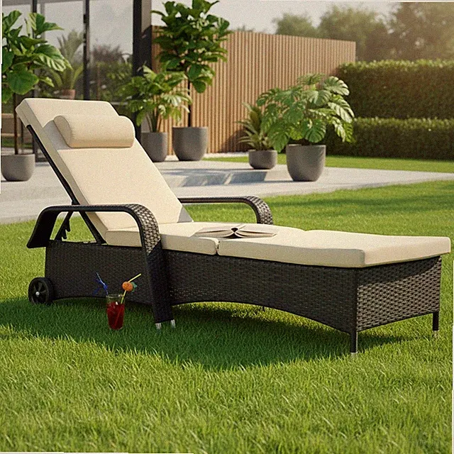 Sonnenliege Schwarz Gartenliege Terrassenliege Relaxliege Freizeitliege
