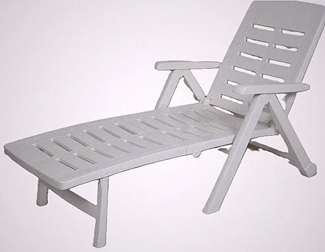 Sonnenliege Weiß Garten Balkon Strandstuhl Sommer Wintergarten Entspannen Sitzen