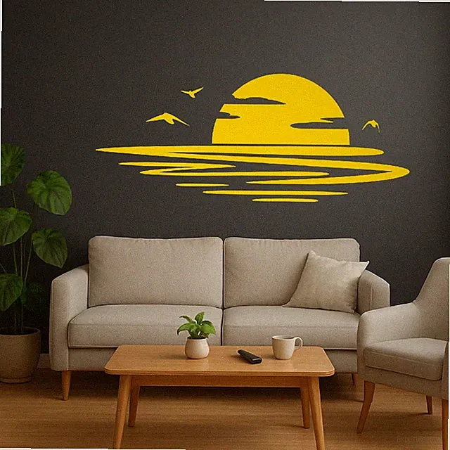 Sonnenuntergang Wandtattoo Meer Strand Sonnenaufgang Wanddeko Aufkleber Decor