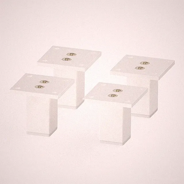 Sossai Aluminium Möbelfüße in Weiß 4er Set Schrankfüße Tischbeine Sockelfüße