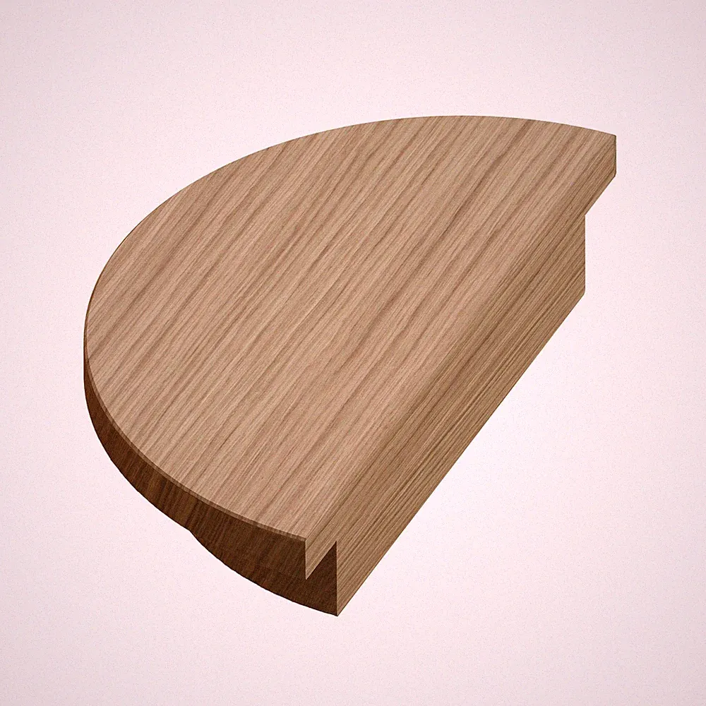Sossai Holz Möbelgriffe Schrankgriffe Halbrunde Griffe aus Eiche, GAH02, 1 Stück