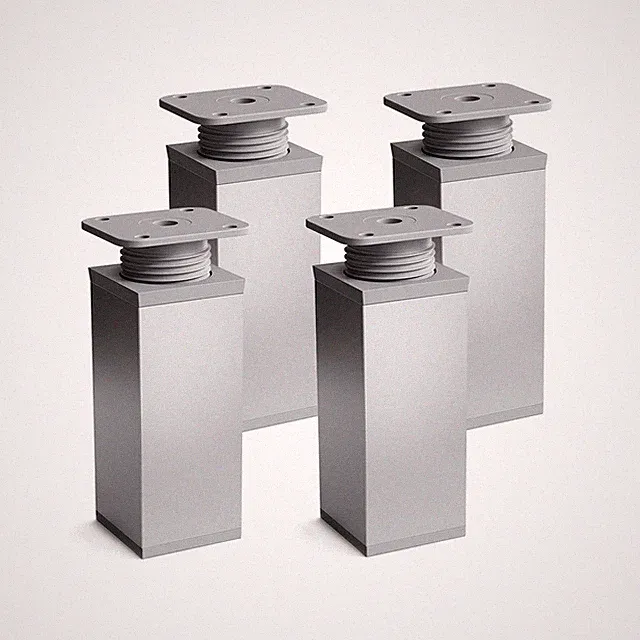 sossai® moderne Möbelfüße in eloxiertem Alu höhenverstellbar als 4er & 8er Set
