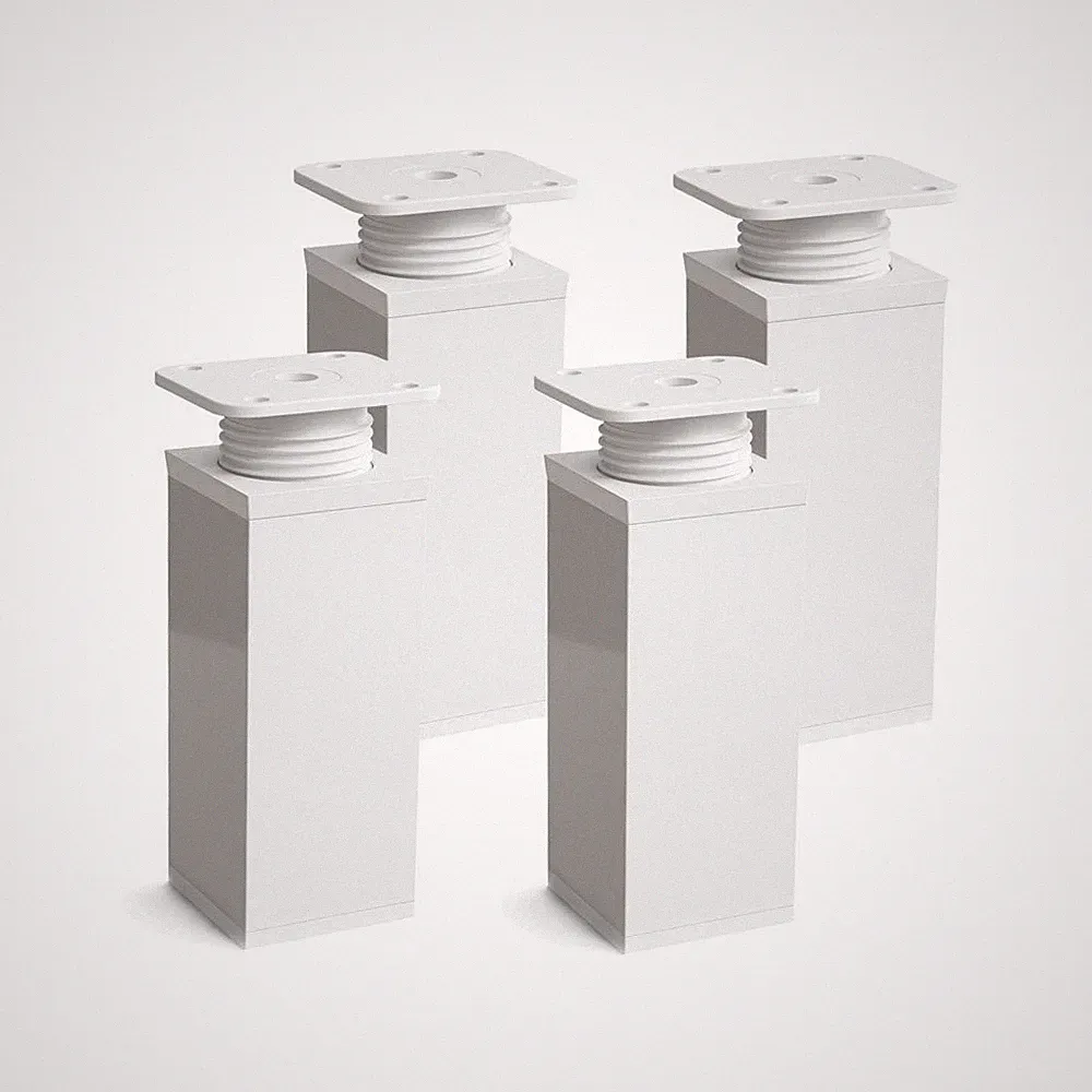 sossai® moderne Möbelfüße in Weiß höhenverstellbar als 4er & 8er Set / DIY