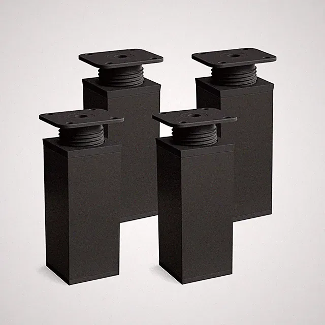 sossai® moderne Möbelfüße / Schrankfüße in Schwarzmatt als 4er & 8er Set