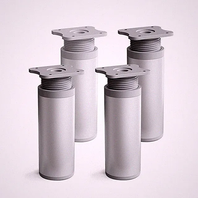sossai® moderne runde Möbelfüße / Schrankfüße in Alu-Design als 4er & 8er Set