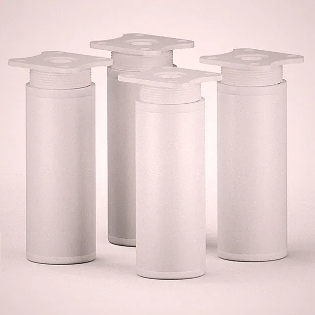 sossai® moderne runde Möbelfüße / Schrankfüße in Weiß als 4er & 8er Set