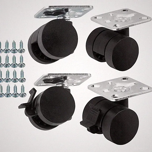SOTECH 4er Set Lenkrollen AACHEN Ø 35 mm belastbar bis 160 Kg inkl. Schrauben