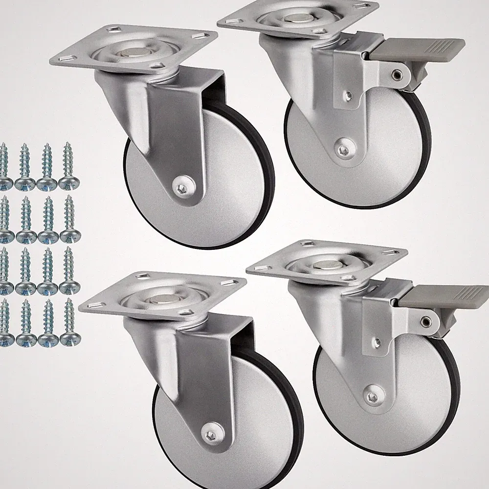 SOTECH 4er Set Lenkrollen LINDAU Ø 50-75 mm belastbar bis 140 Kg inkl. Schrauben